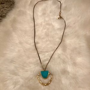 Perfect condition long gold and turquoise necklace